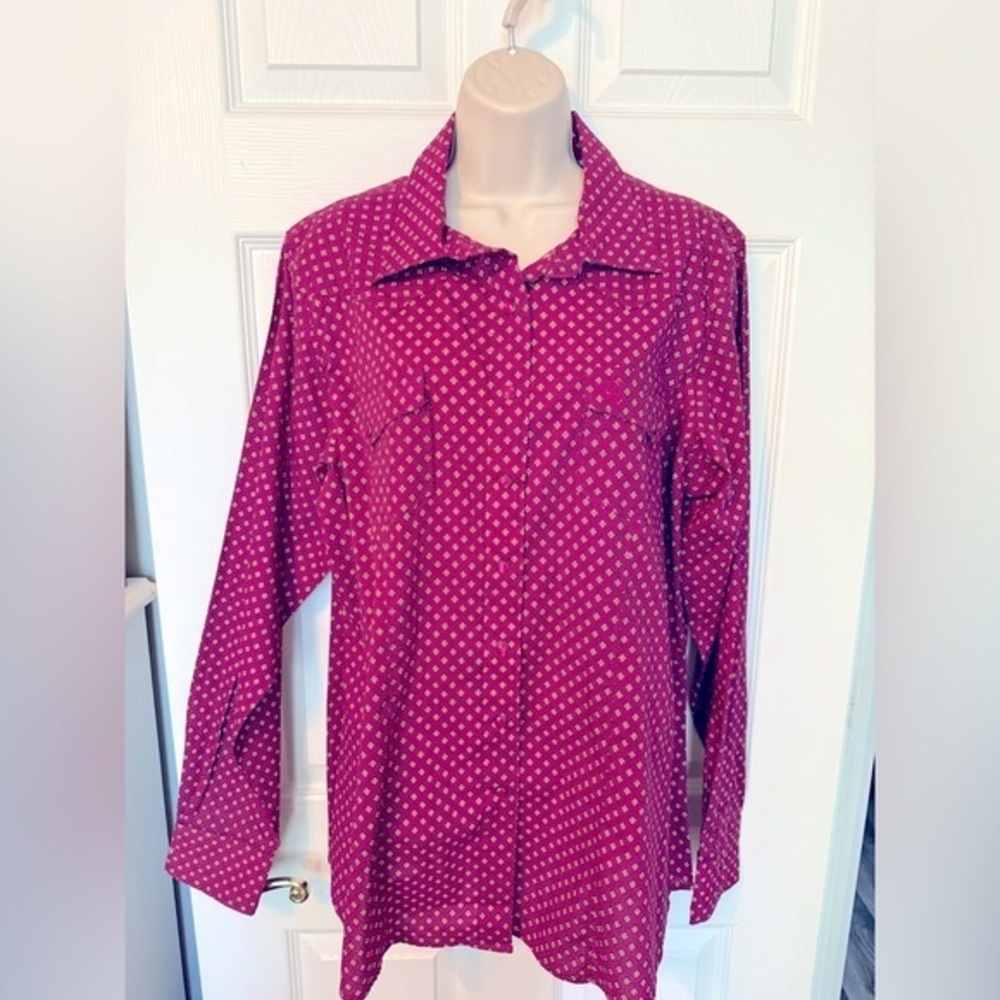 Brand New W/Tags Cinch Fuchsia Diamond Pattern Shirt XXL